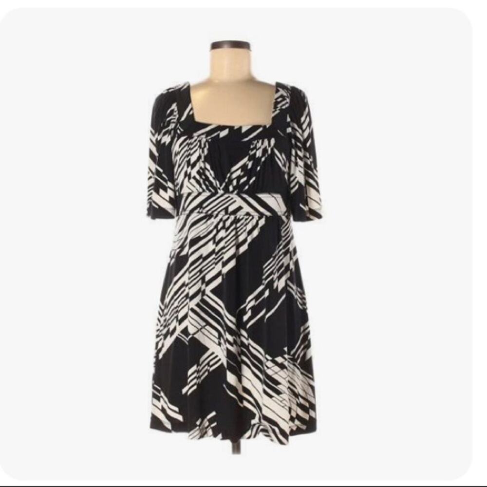 BcbgMaxazria black and white striped dress M